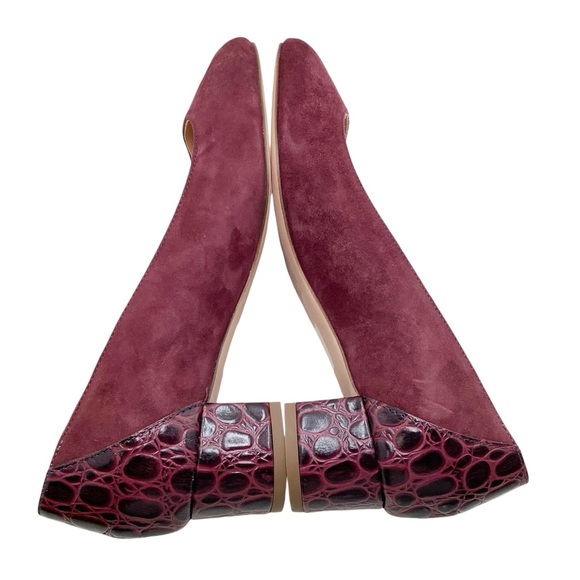 🆕{J.Crew}Suede Leather Pumps with Stamped Leather Croc Heel - Picture 2 of 9